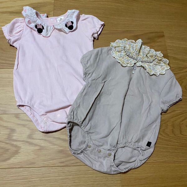 ベビー服 ロンパース 子供服 半袖 2枚セットまとめ売り バースデイ テータテート ミニーちゃんDisney