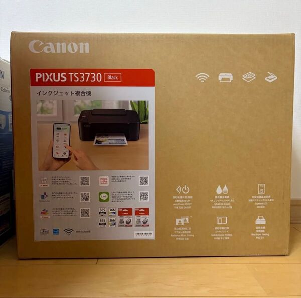 CANON PIXUS TS3730 インクジェットプリンター インクなし 黒 ブラック