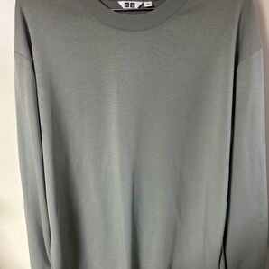 ユニクロU エアリズムコットンクルーネックTシャツ 長袖52グリーン(ミントグリーン風)XL・2025年未展開カラー・2024年版