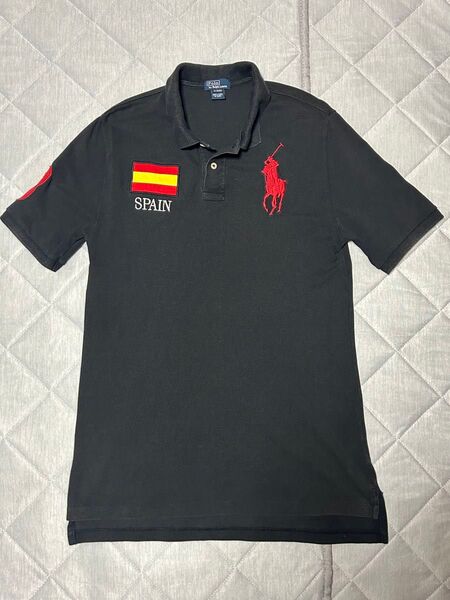Polo RalphLauren ポロラルフローレン ポロシャツ スペイン 国旗 XL 使用感による状態変化のみ