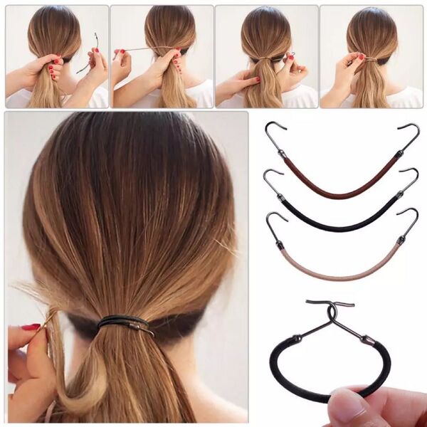 ポニーテールヘアクリップフックループ 3本セット