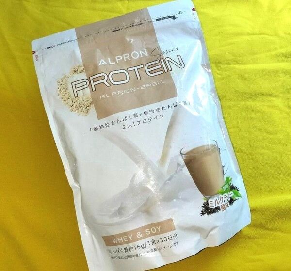 【750g】 ALPRON.WHEY&SOY★アルプロン*プロテイン《ミルクティー風味》賞味期限(2026・3)たんぱく加工食品