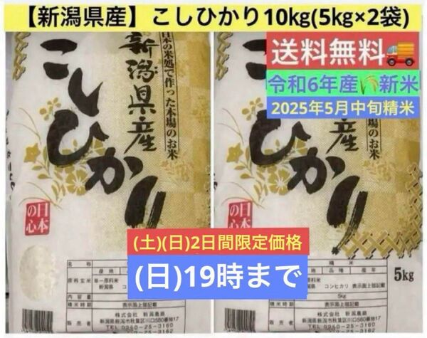 米処本場【新潟県産】こしひかり10㎏ (5㎏×2袋) ★令和6年産★新米★2025年5月中旬精米★送料無料★
