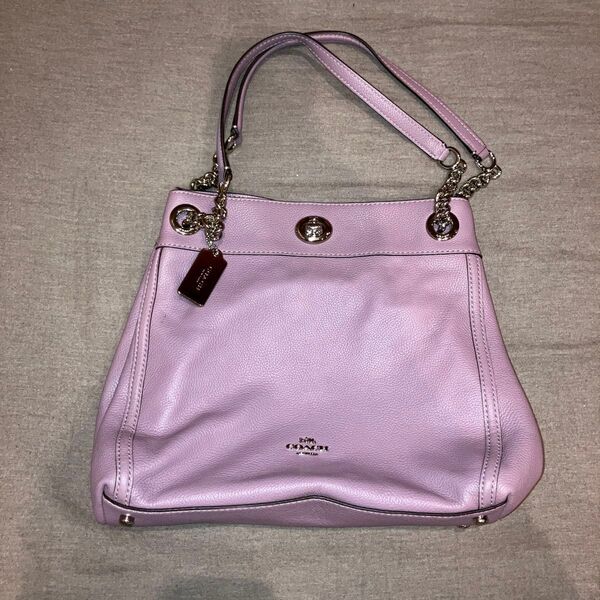 COACH ショルダーバッグ パープル レザー