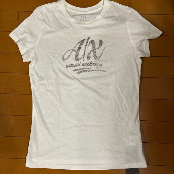 A|X Armani Exchange Tシャツ ホワイト ラメ ロゴ 新品未使用