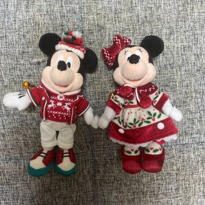 ディズニーリゾート ミッキー ミニー ぬいぐるみバッジ クリスマス 35周年