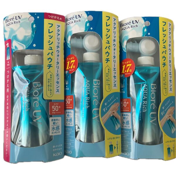 ビオレ UV アクアリッチ ウォータリーエッセンス フレッシュパウチ 2個 つけかえ用 1個