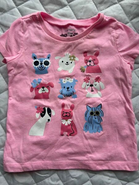 Carter's ピンク Tシャツ 18M 犬柄わんちゃん