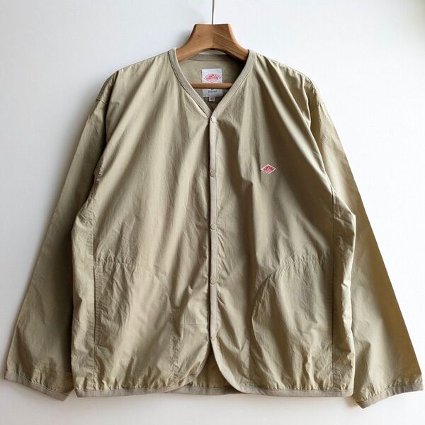DANTON/ノーカラー シャツ カーディガン 長袖 ベージュ 40サイズ