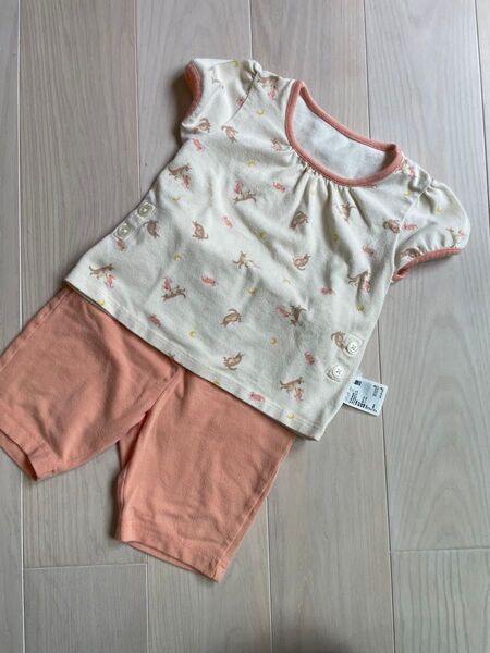 ユニクロ ベビー パジャマ 上下セット 80cm ウエストボタン付き