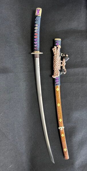 美術工芸刀 陣太刀 飾り大太刀 鞘付き全長102cm 25E3