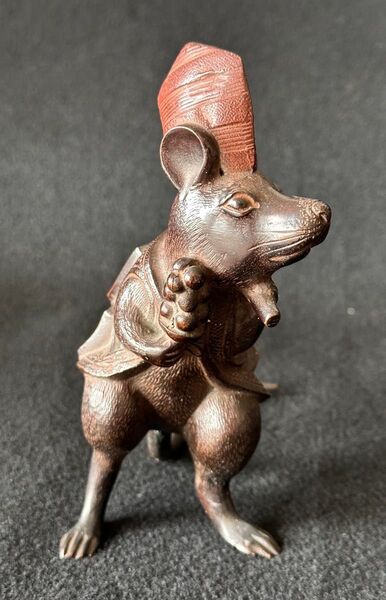 置物 鋳物師 雅章作 高さ約16.8cm 銅製 高岡銅器 オブジェ 床飾り 希少