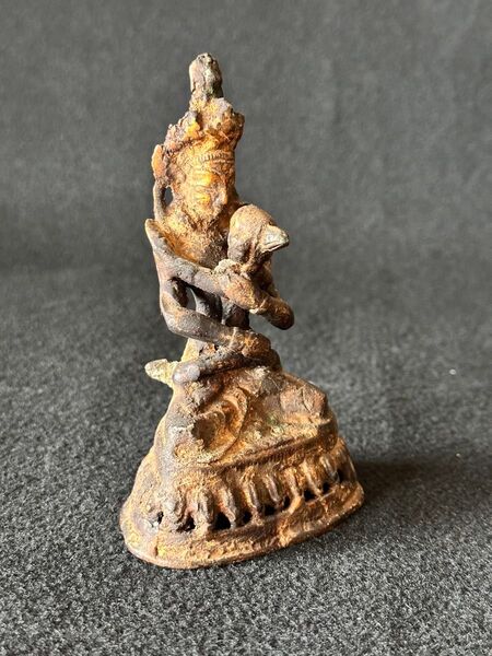 仏教美術 歓喜仏 チベット仏教 高さ12.5cm /重さ313g 銅製 仏像
