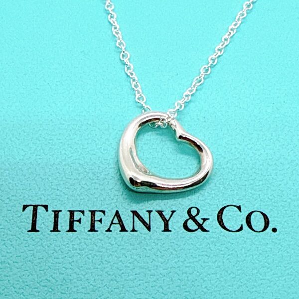 ティファニー TIFFANY&Co.オープンハート ネックレス シルバー 925 社外チェーン SV925