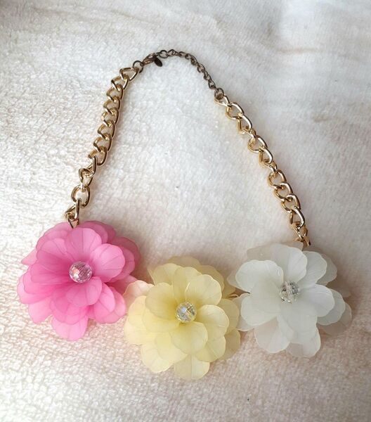 レディース ネックレス アクセサリー おしゃれ かわいい パーティー 結婚式 花 フラワー カラフル 小物 レトロ パーティー