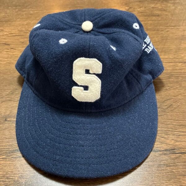 ネイビー ウールキッズキャップ Sロゴ