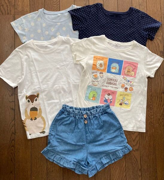 半袖Tシャツ ショートパンツ 5枚セット 130