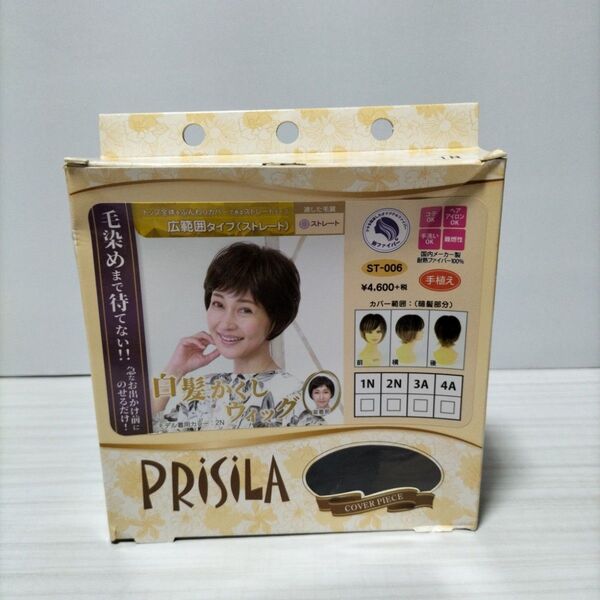 PRISILAプリシラ 白髪かくしウィッグ広範囲タイプ ストレート 薄毛 型 ST-006 カラー 1N