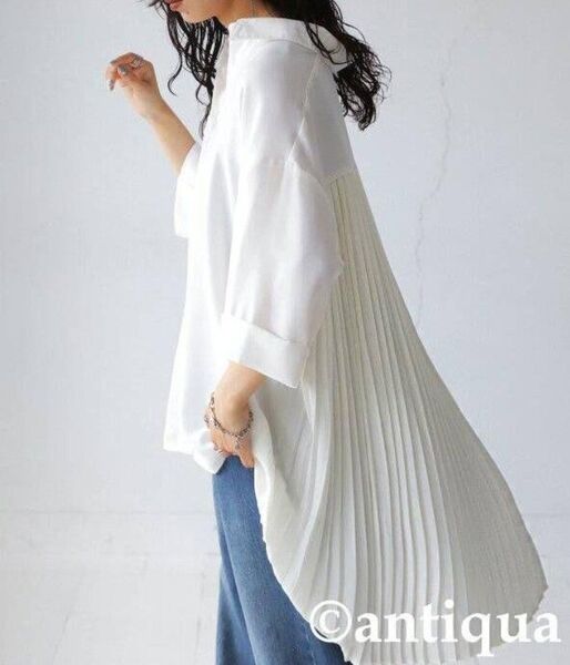 antiqua 新品 完売品 バックプリーツ シャツ ブラウス