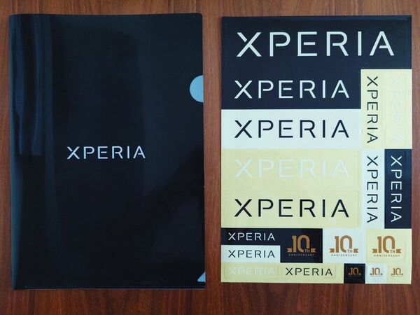 ソニーSONYエクスペリアXperia10周年記念クリアファイルとシートのセット