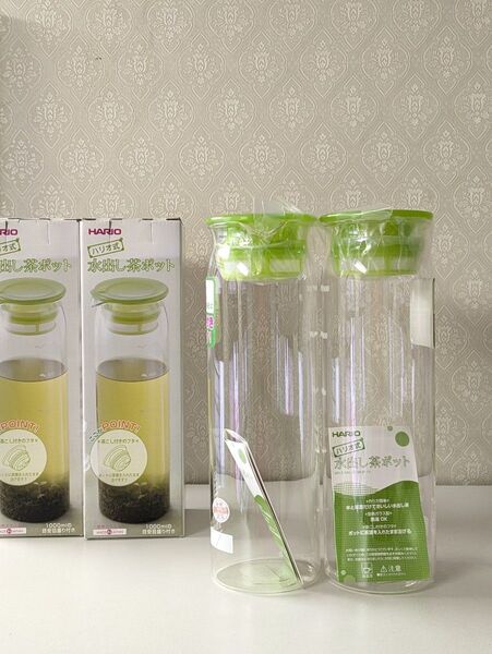 HARIO 水出し 茶 ポット 1000ml 2点セット ベビーリーフ 日本製 MD-10BL 熱湯用