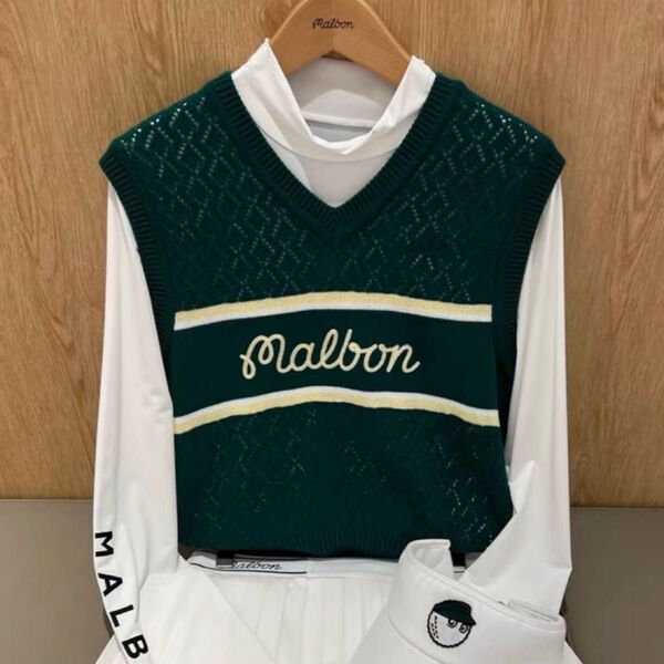 ゴルフ malbon マルボン レディース トップス ベスト(グリーン)Mサイズ