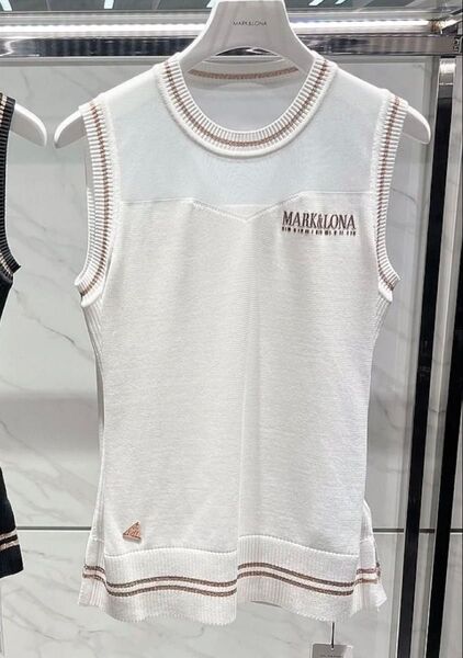 ゴルフ MARK&LONA マークアンドロナ レディース トップス ノースリーブ シャツ(ホワイト)Sサイズ