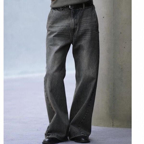 WYMデニムズボン LIDNM CURVED FLARE DENIM