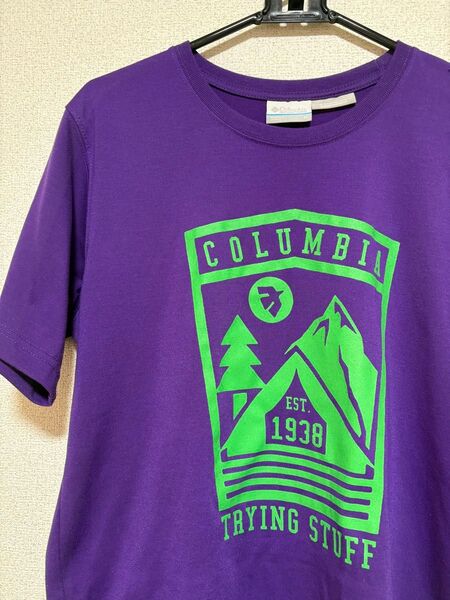 Columbia TシャツオムニウィックM 吸湿 速乾PM1228 紫