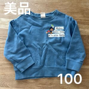 美品 長袖 ミッキー ディズニー シンプル ユニクロ 子供服 子ども服 幼稚園 保育園 サイズ100