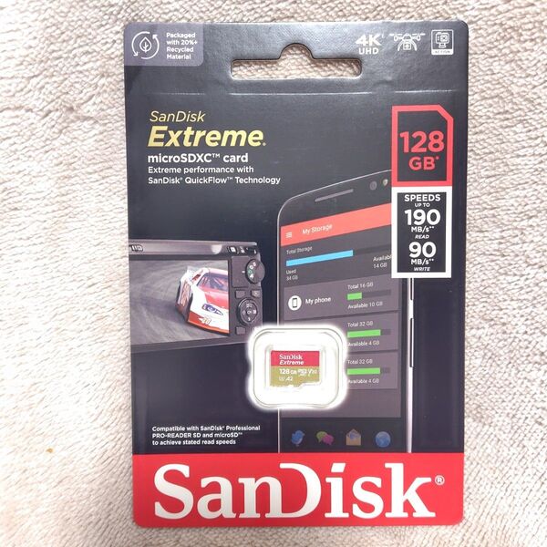 SanDisk Extreme マイクロSDXC micro SD カード 128GB SDSQXAA-128G-GN6MN
