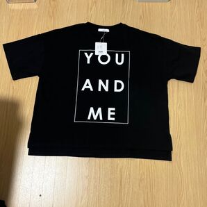 Tシャツ YOU AND ME ブラック フリーサイズ