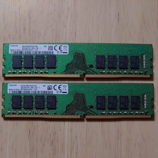 SAMSUNG メモリ DDR4-2666 デスクトップパソコン用 サムスン 取り外し品 32GB 16GB×2
