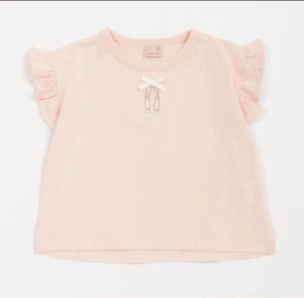 petit main チュールリボン付き半袖Tシャツ 90cm ピンク