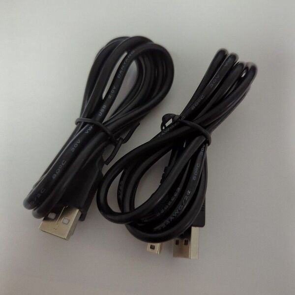 【2本セット】USBケーブル Type A - mini USB Type B 約1.0m~1.2m