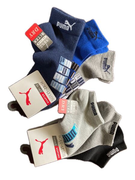 PUMA キッズ靴下 3足セット×2 21-23cm つま先・かかと補強 消臭