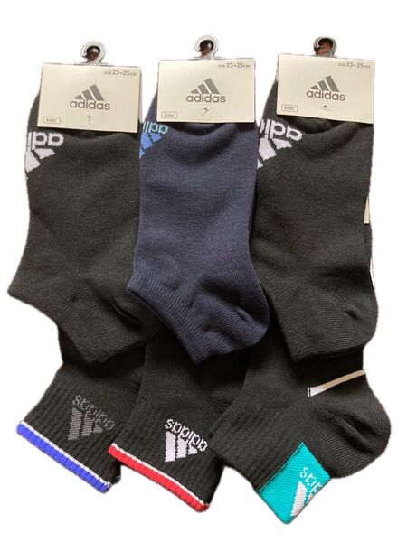 新品 adidas ソックス 6足 通学 23-25cm 旅行 合宿 アディダス