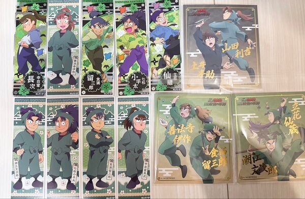 忍たま乱太郎 最強の軍師 6年生 ロングステッカー&ナムコ 色紙 善法寺伊作&食満留三郎 立花仙蔵&潮江文次郎 山田利吉&土井半助