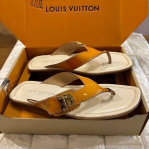 #LOUIS VUITTON ベルニオレンジ トングサンダル#25.5cmユニセックス