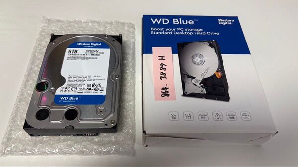 HDD 6TB 内蔵3.5インチ SATA Western Digital WD60EZAZ 2022年製 864回 3889時間