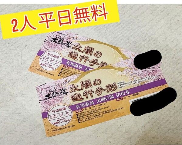 有馬温泉 太閤の湯 招待券 2枚