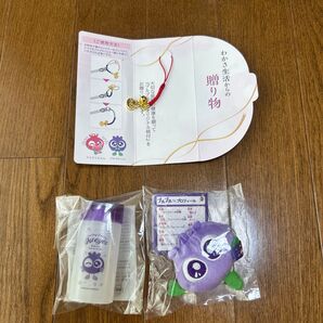 わかさ生活 ブルブルくんマスコット&サプリメント用携帯ボトル&根付
