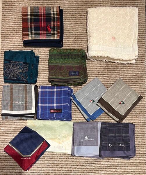 【各種色々美品】有名ブランド ハンカチ&タオル 12点セット ラルフローレン KENZO HIROKO KOSHINOその他多数