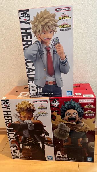 一番くじ 僕のヒーローアカデミア 紡ぐ力 A賞 緑谷出久フィギュア B賞 爆豪勝己フィギュア D賞 ホークスフィギュア 3点セット