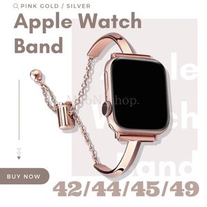 【ピンクゴールド42/44/45/49】Apple Watch バンド シルバー アップルウォッチ ベルト