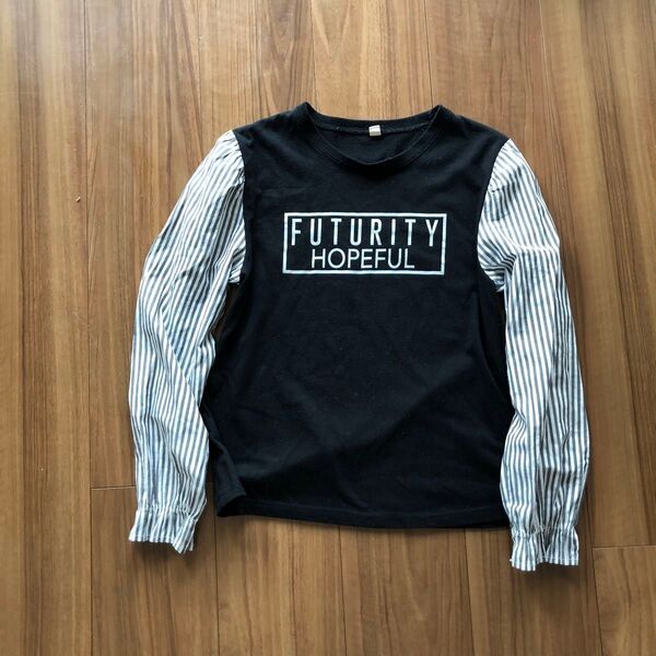 ロンT 長袖Tシャツ カットソー ブラック