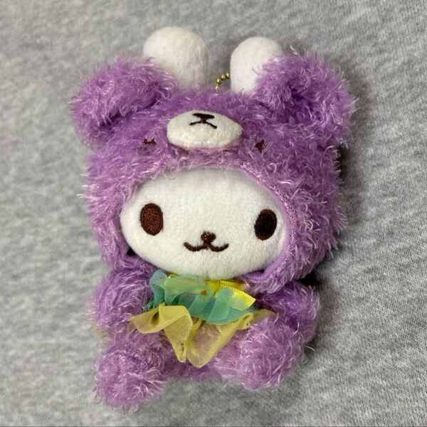 うさずきん うさぎ 着ぐるみ ぬいぐるみ レトロ 紫 パープル くま ベア