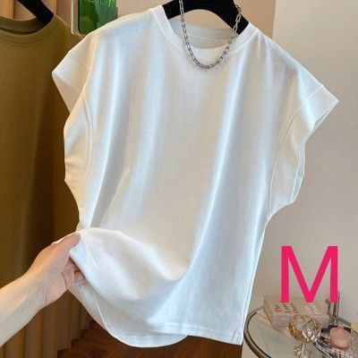 【新品/送料込】レディース M 半袖 カジュアル tシャツ カットソー 白 ホワイト オフィスカジュアル
