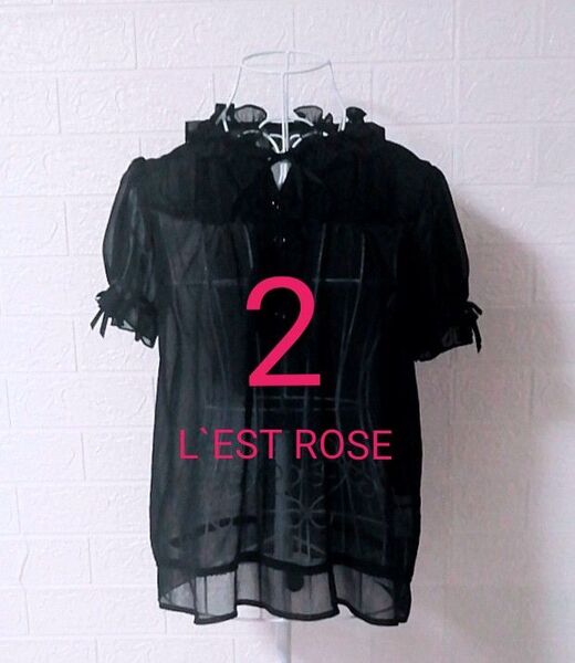 【USED/送料込】L`EST ROSE 2 M 半袖 レディース フリル シフォンブラウス