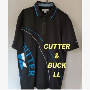 美品 Cutter & Buck ハーフジップ半袖ポロシャツ LL